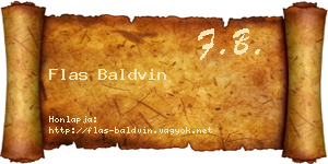 Flas Baldvin névjegykártya